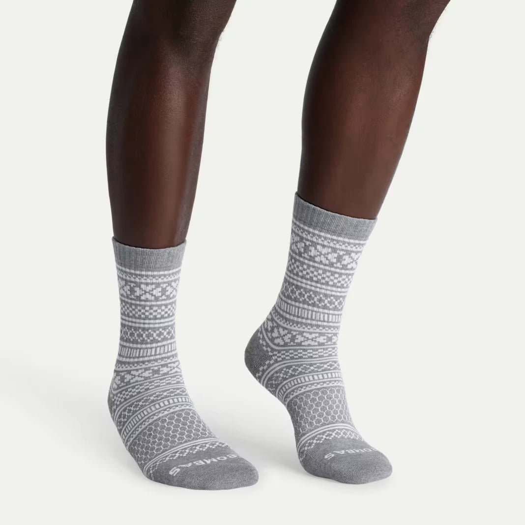 Men's Fair Isle Half Calf Sock 2-Pack Ornament Gift Box - US 2267