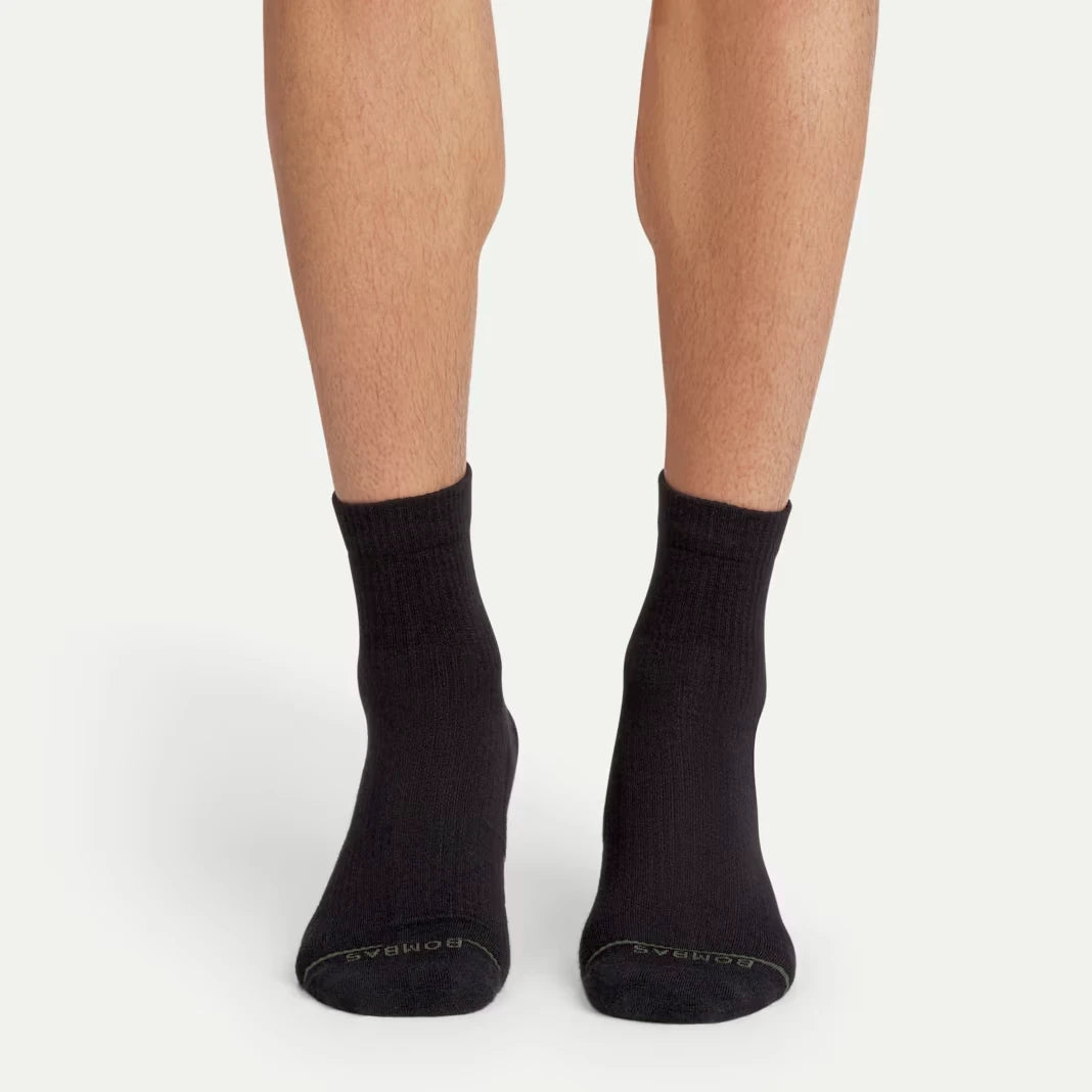 Men's Merino Wool Blend Modern Rib Quarter Sock 4-Pack - US 7769