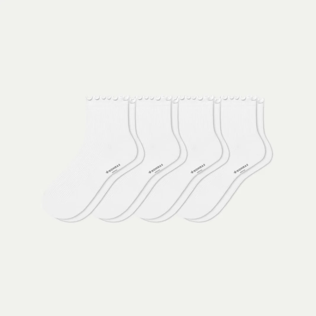 Women's Ruffle Rib Quarter Sock 4-Pack - US 2557