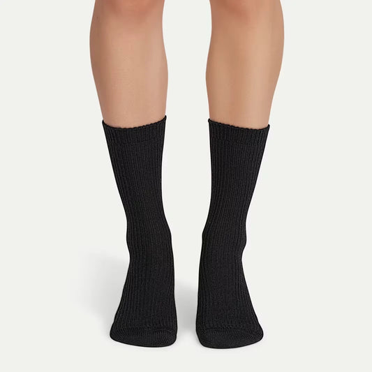 Women's Merino Cashmere Blend Fine Rib Calf Socks - US 0591