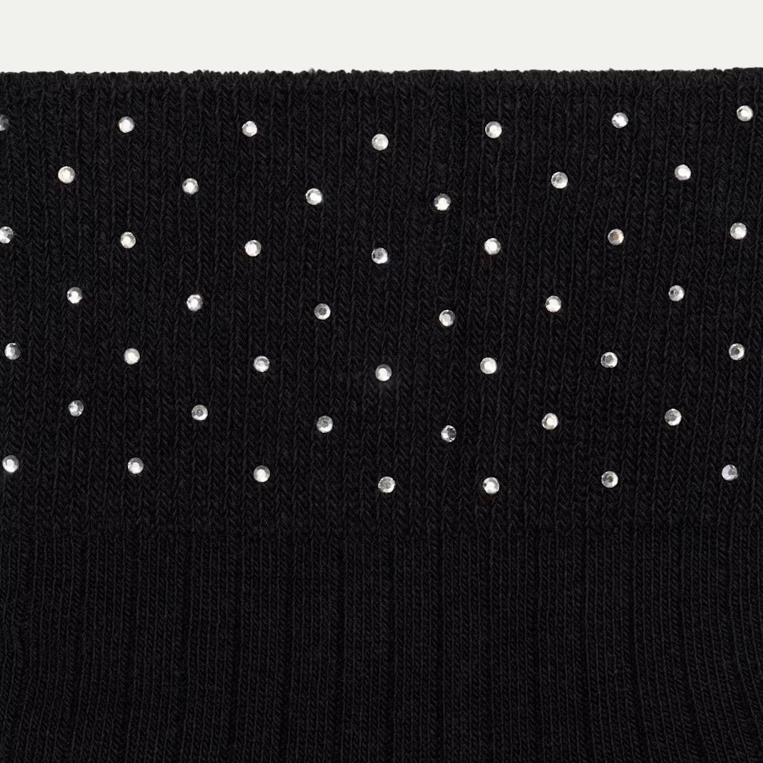 Women’s Rhinestone Rib Quarter Socks - US 8744