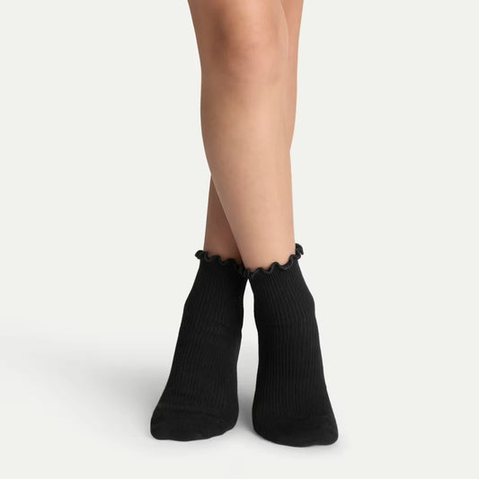 Youth Ruffle Rib Quarter Sock 4-Pack - US 6564