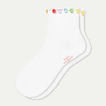 Bombas x Susan Alexandra Embellished Ruffle Rib Quarter Socks - US 8213