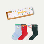 Junior Holiday Calf Sock 4-Pack Gift Box - US 8676