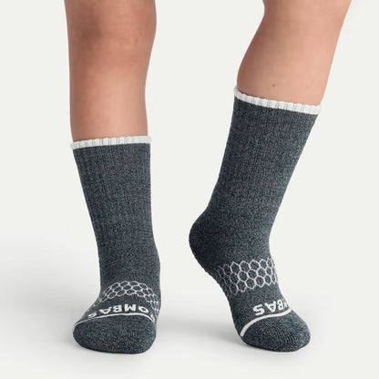 Junior Merino Wool Blend Gripper Calf Sock 8-Pack - US 0209