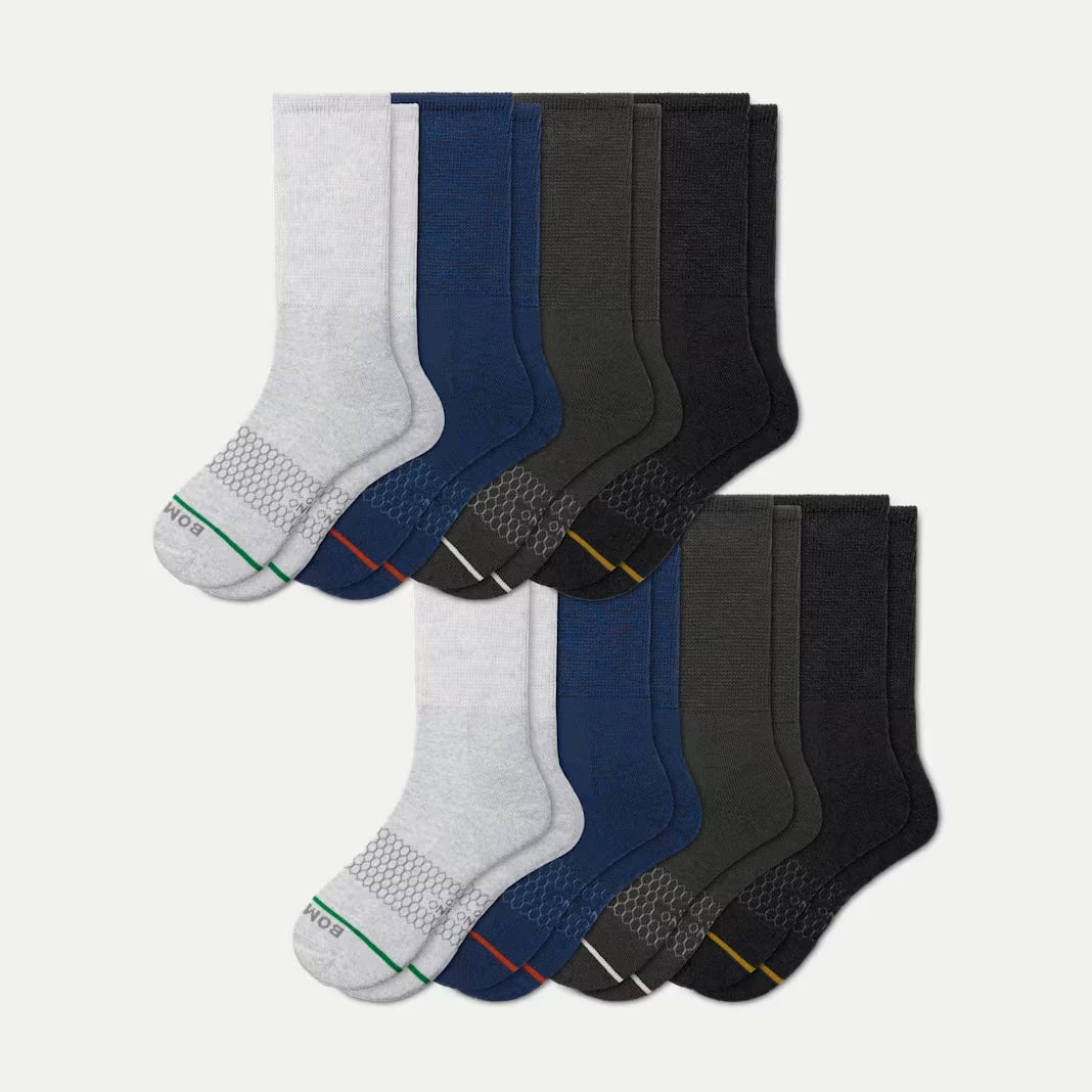Men's Merino Wool Blend Wide Calf Sock 8-Pack - US 4174