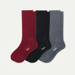 Men's Merino Cashmere Blend Fine Rib Calf Sock 3-Pack - US 6226