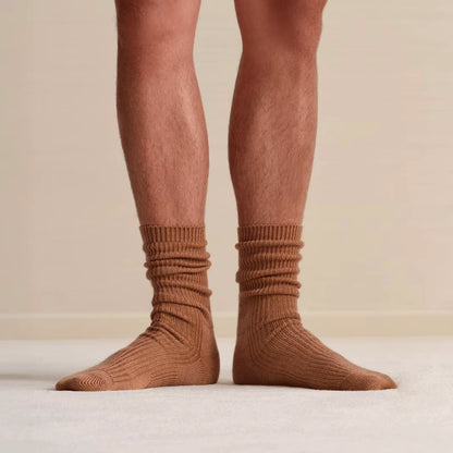 Men's Merino Cashmere Blend Fine Rib Calf Socks - US 1883