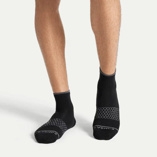 Men's Merino Wool Blend Quarter Socks - US 6978