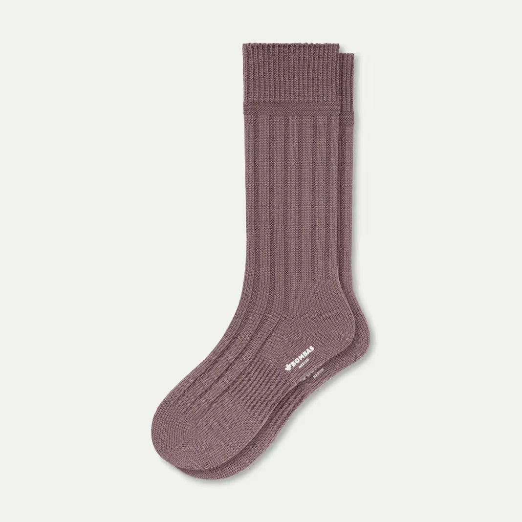 Men's Merino Cashmere Blend Rib Calf Socks - US 7513
