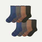 Men's Merino Wool Blend Half Calf Sock 8-Pack - US 0578