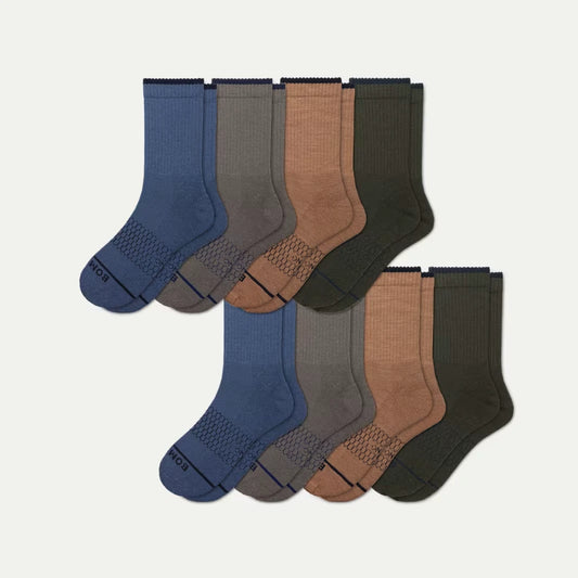 Men's Merino Wool Blend Half Calf Sock 8-Pack - US 0578