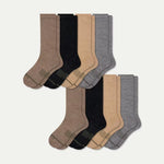 Men's Merino Wool Blend Modern Rib Calf Sock 8-Pack - US 8436