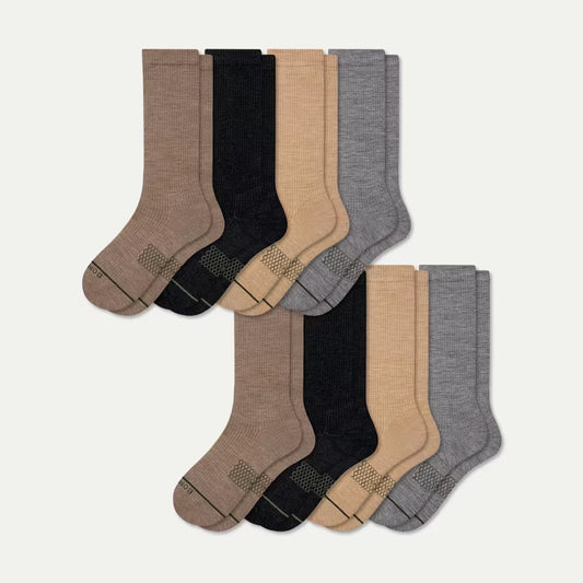 Men's Merino Wool Blend Modern Rib Calf Sock 8-Pack - US 8436
