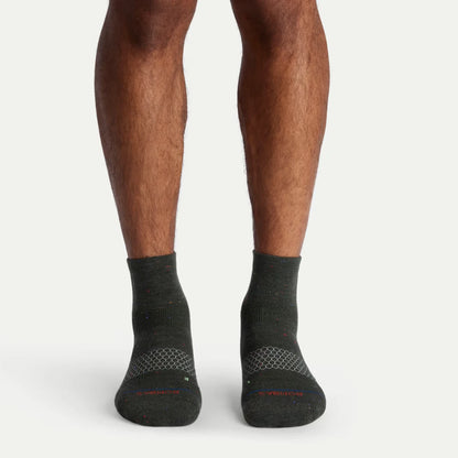 Men's Merino Wool Blend Run Quarter Socks - US 7534