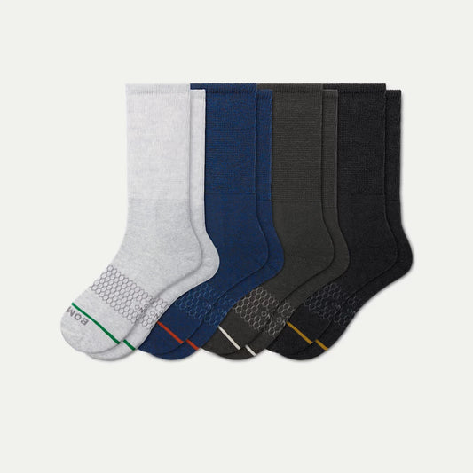 Men's Merino Wool Blend Wide Calf Sock 4-Pack - US 5140