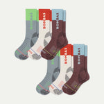 Men's Merino Wool Blend Hiking Calf Sock 6-Pack - US 8900