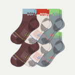 Women's Merino Wool Blend Hiking Quarter Sock 6-Pack - US 0662