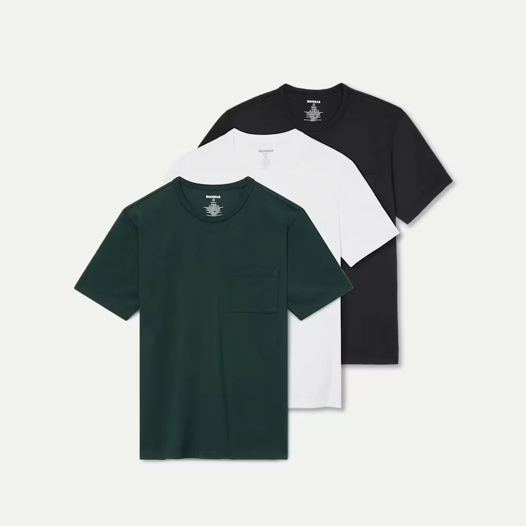 Men’s Premium Weight Pocket Crew Neck T-Shirt 3-Pack - US 1334