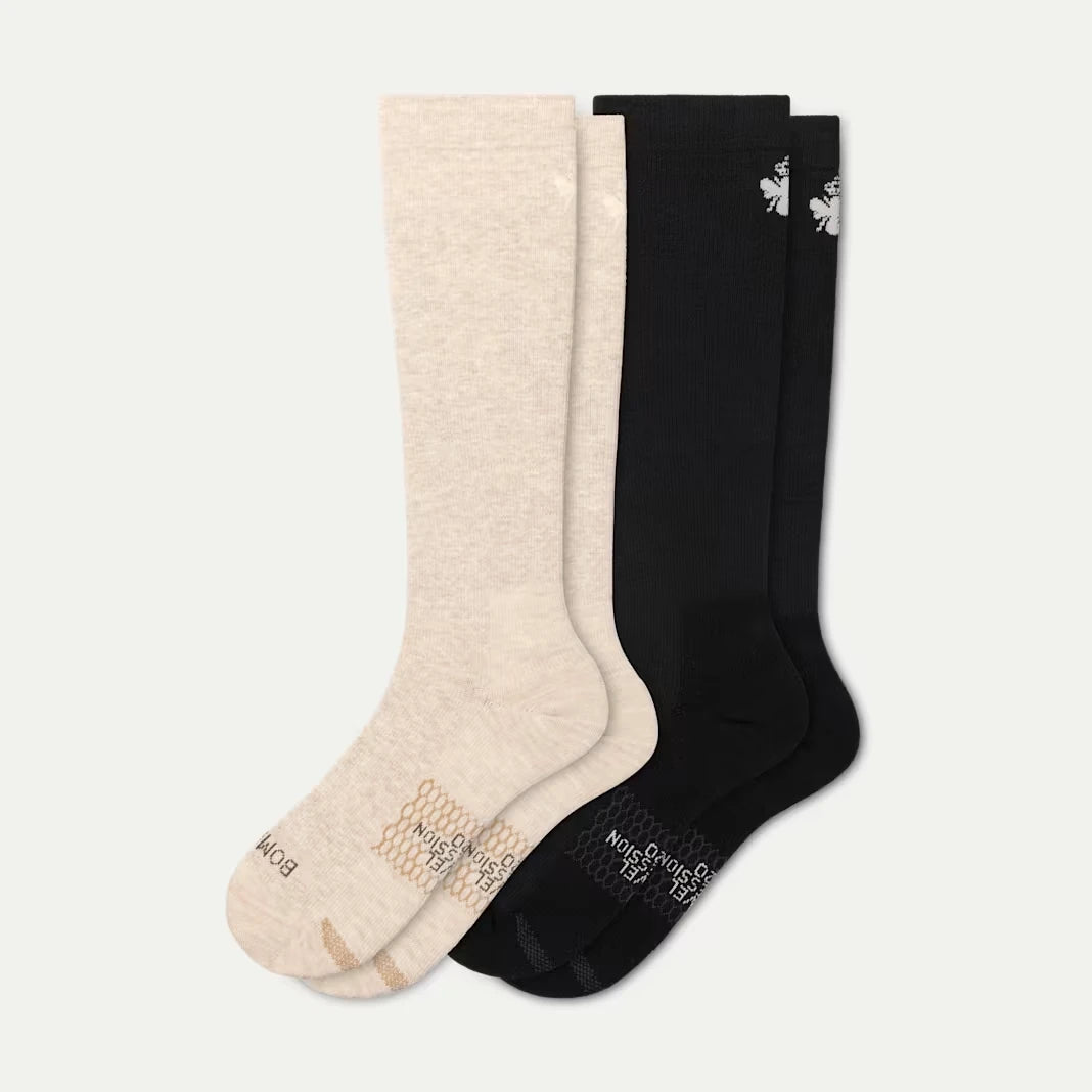 Men's Travel Compression Knee High Sock 2-Pack (15–20mmHg) - US 7296