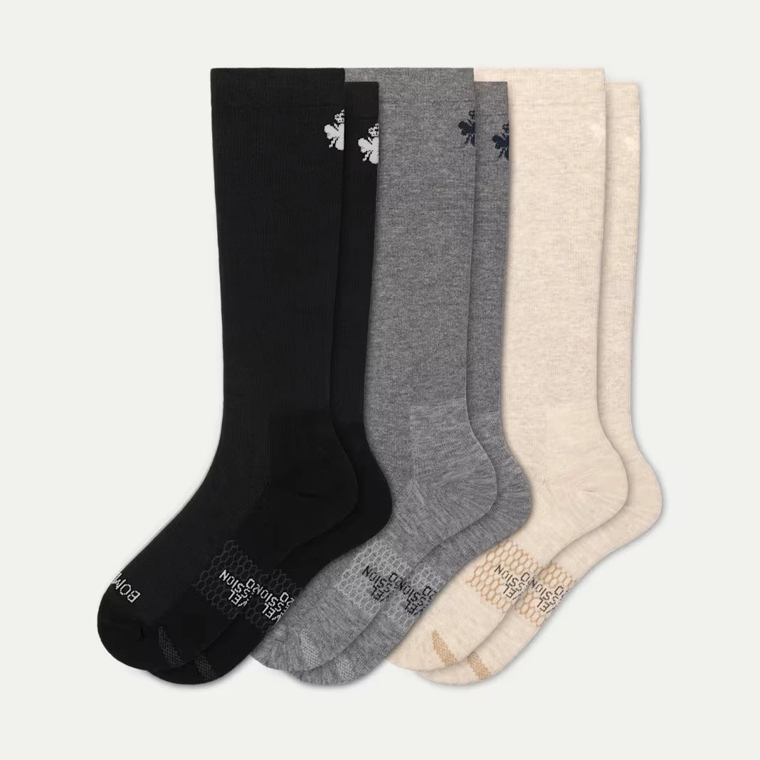 Men's Travel Compression Knee High Sock 3-Pack (15-20mmHg) - US 8859