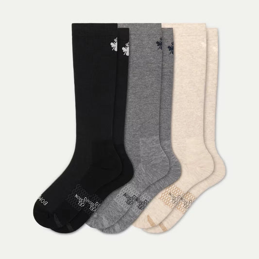 Women's Travel Compression Knee High Sock 3-Pack (15-20mmHg) - US 4563
