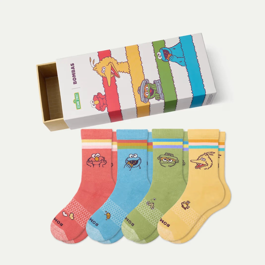 Sesame Street | Bombas Youth Calf Sock 4-Pack Gift Box - US 7149