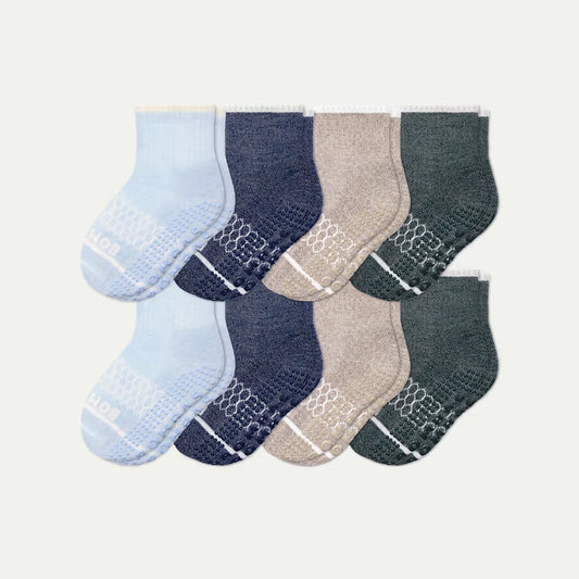 Toddler Merino Wool Blend Gripper Calf Sock 8-Pack - US 6131