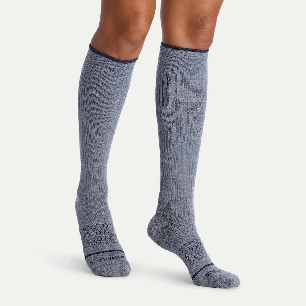 Women's Merino Wool Blend Everyday Compression Knee High Sock 6-Pack (15-20mmHg) - US 3557