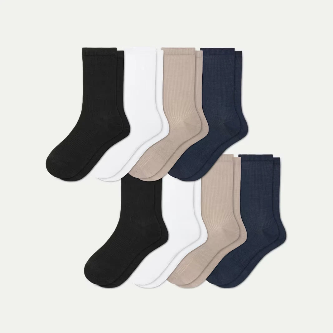 Women's Featherweight Rib Half Calf Sock 8-Pack - US 4523