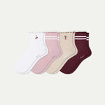 Women's Ruffle Rib Quarter Sock 4-Pack - US 0312