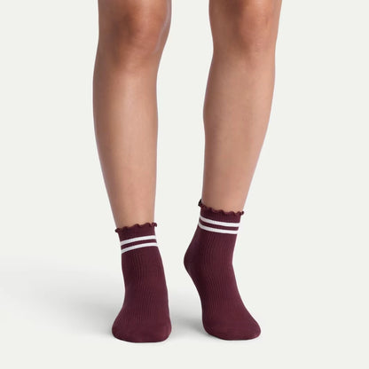 Women's Ruffle Rib Quarter Sock 8-Pack - US 2410