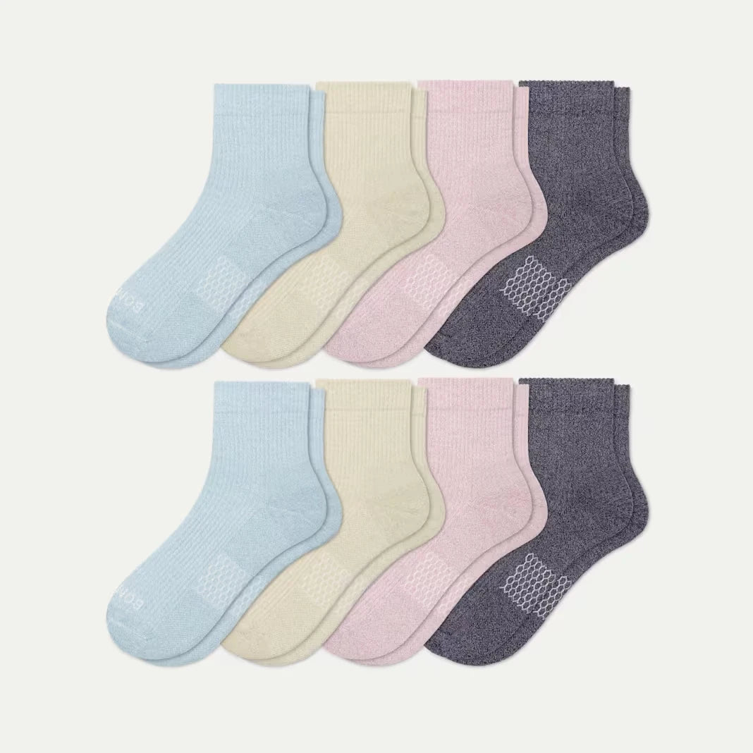 Women's Modern Rib Quarter Sock 8-Pack - US 3534