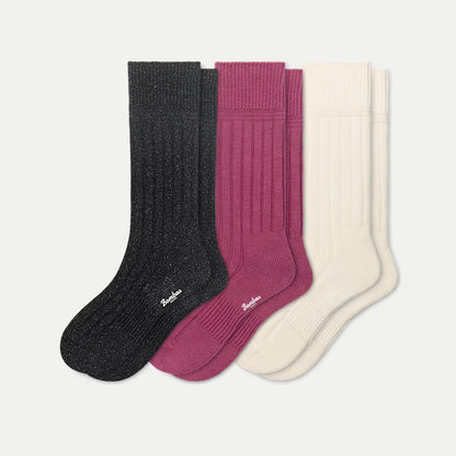 Women's Merino Cashmere Blend Rib Calf Sock 3-Pack - US 2283