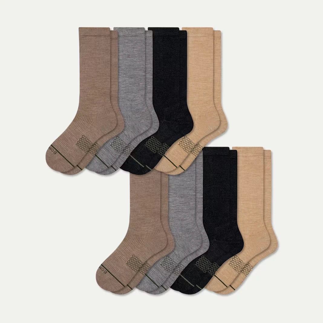 Women's Merino Wool Blend Modern Rib Calf Sock 8-Pack - US 8577