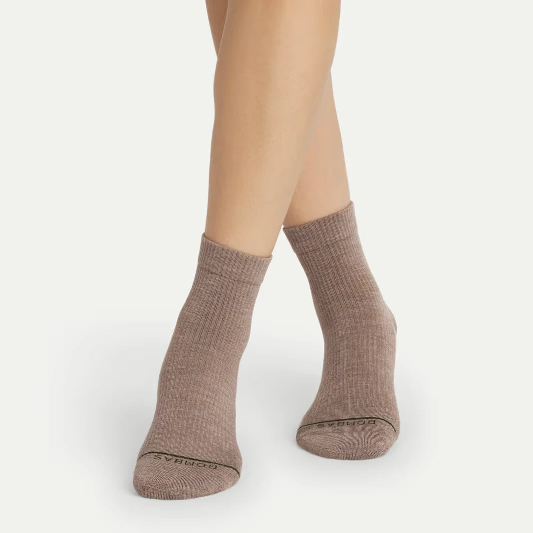 Women's Merino Wool Blend Modern Rib Quarter Sock 8-Pack - US 2612