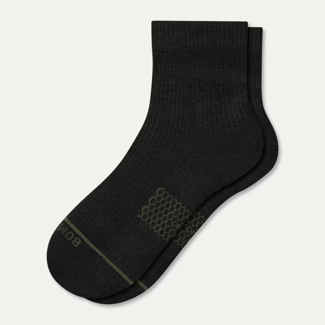 Women's Merino Wool Blend Modern Rib Quarter Socks - US 6414