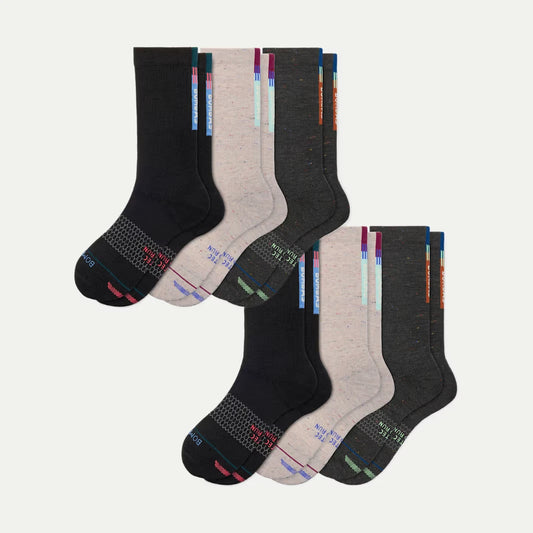 Women's Merino Wool Blend Run Calf Sock 6-Pack - US 9186