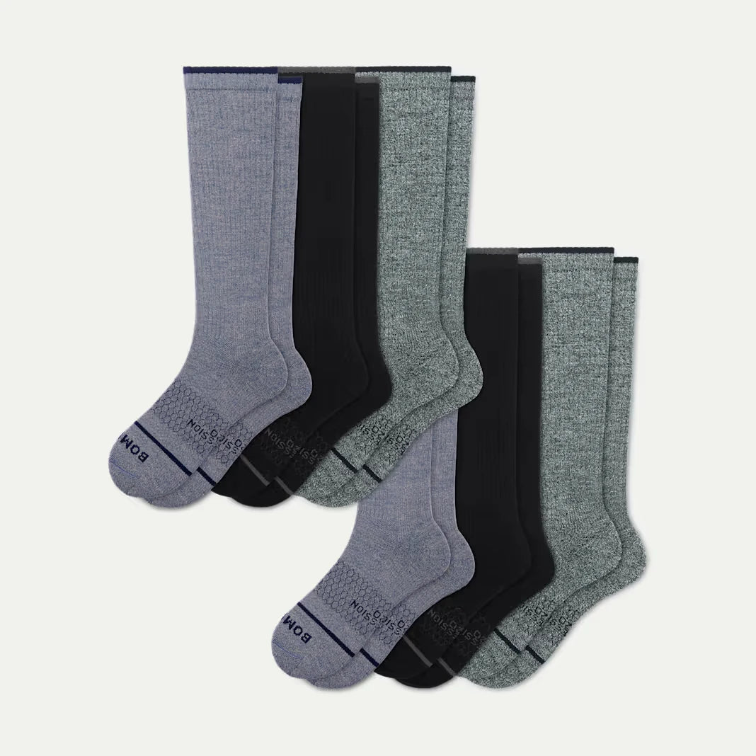 Women's Merino Wool Blend Everyday Compression Knee High Sock 6-Pack (15-20mmHg) - US 3557