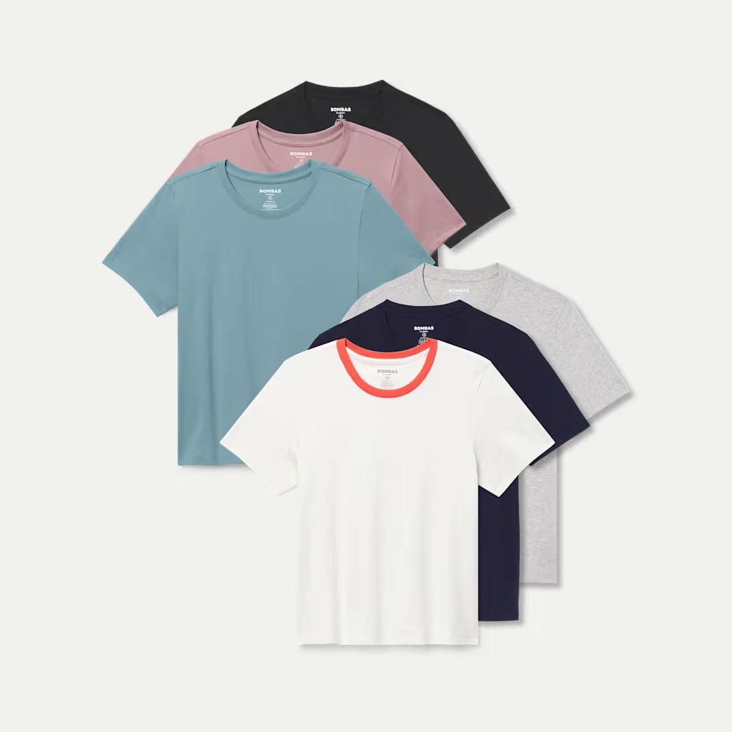 Women's Pima Cotton Crew Neck T-Shirt 6-Pack - US 1271