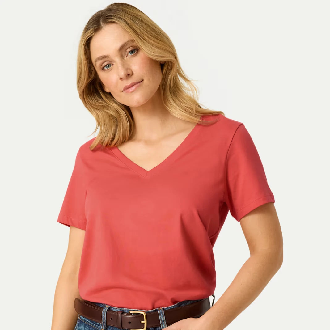Women's Pima Cotton V-Neck T-Shirt 3-Pack - US 4239
