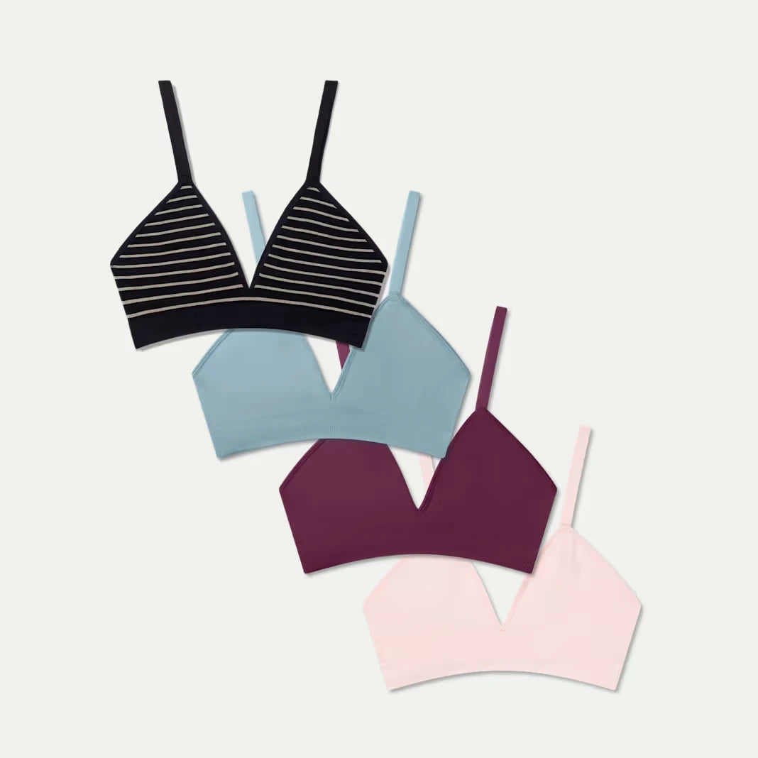 Women's Seamless Triangle Bralette 4-Pack - US 9937