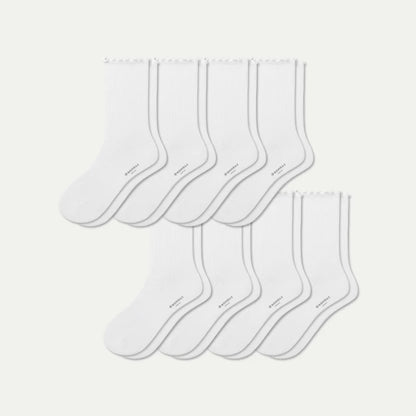 Women's Ruffle Rib Half Calf Sock 8-Pack - US 2768