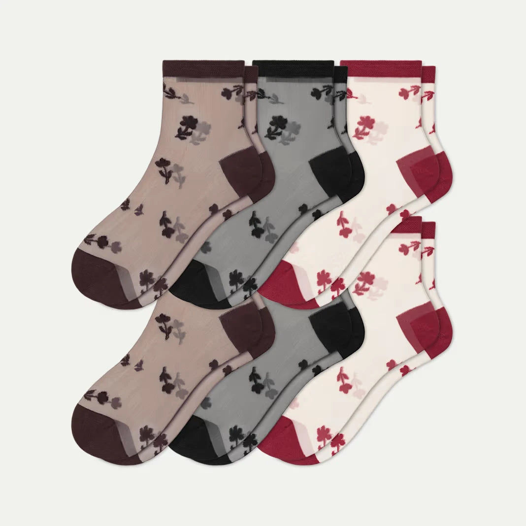Women's Sheer Quarter Sock 6-Pack - US 8247
