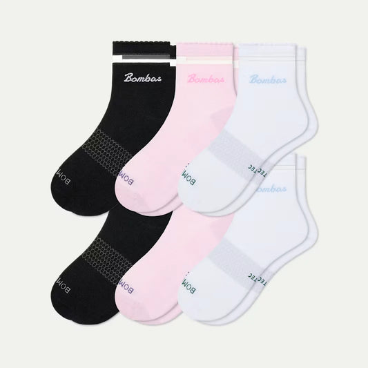 Women's UltraLite Sport Sheer Stripe Quarter Sock 6-Pack - US 8344