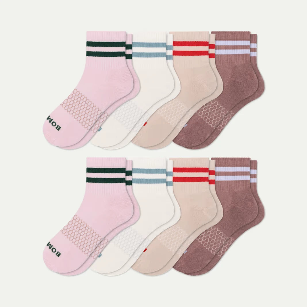 Women's Vintage Stripes Quarter Sock 8-Pack - US 7504