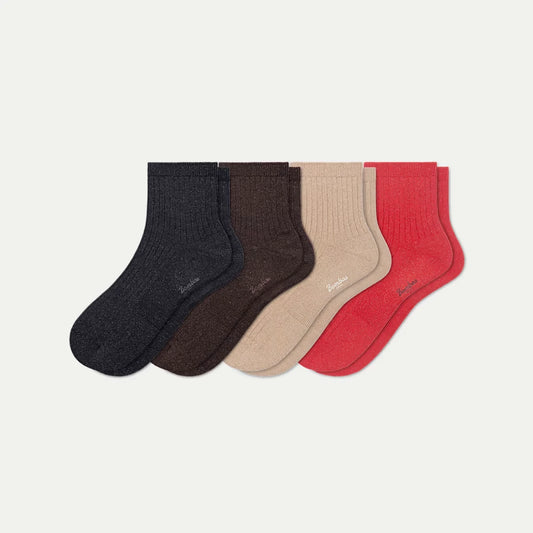 Women's Wide Rib Quarter Sock 4-Pack - US 2810