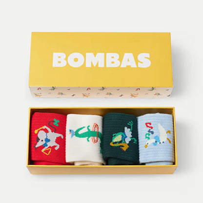 Youth Holiday Calf Sock 4-Pack Gift Box - US 1010