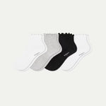 Youth Ruffle Rib Quarter Sock 4-Pack - US 6564